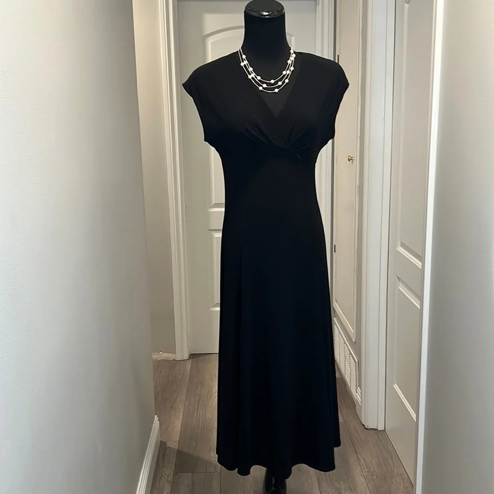 Chaps Black Evening Maxi Dress